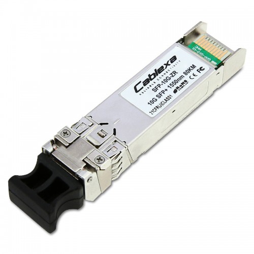 Alcatel-Lucent SFP-10G-ZR, 10 Gigabit industrial optical transceiver (SFP+). Supports data transmission at 1550nm over up to 80km single mode fiber. LC connector type.