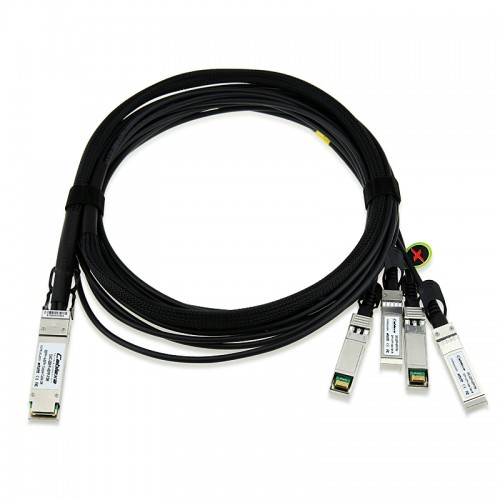 Brocade Compatible 40 Gbps QSFP+ to 4 SFP+ Copper Breakout Cable, 3 m, 58-0000052-01