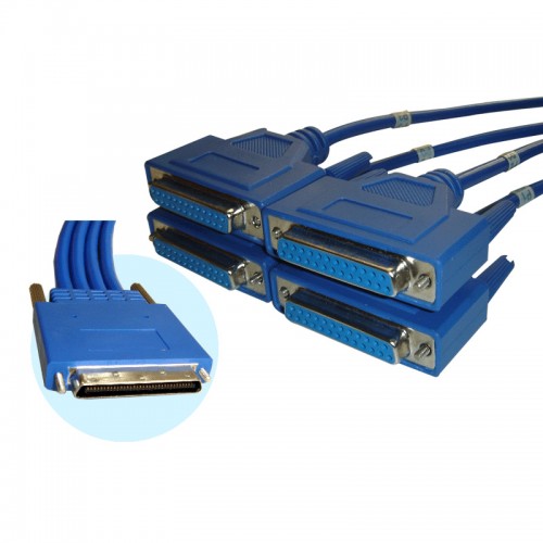 Cisco Compatible CAB-HD4-232FC, High Density EIA-232 DCE 4 port Cable. HD4 to 4x D25 Female RS-232 