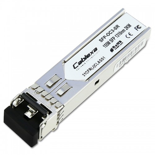 Cisco Compatible SFP-OC3-SR OC-3/STM-1 pluggable short-reach (2 km) transceiver module, 1310-nm wavelength, SMF, LC connector 