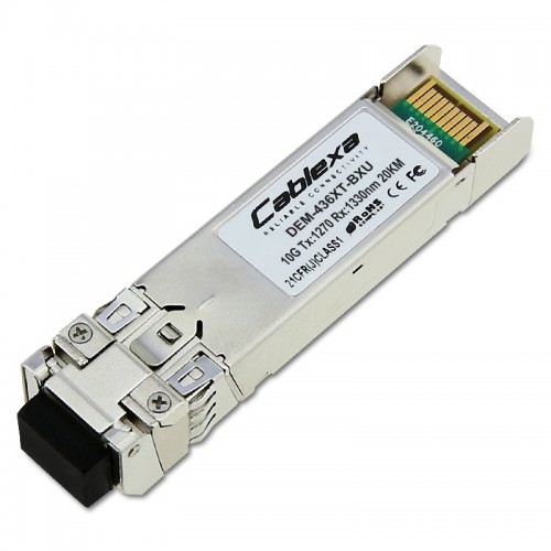 D-Link Compatible DEM-436XT-BXU, 10Gbase-BX-U WDM SFP+, 20km, TX-1270nm RX-1330nm, Singlemode, Simplex LC Connector