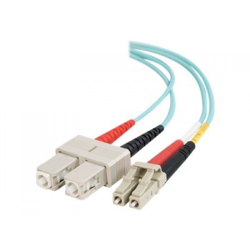 Dell Compatible 3m LC-SC 10Gb 50/125 OM3 Duplex Multimode Fiber Optic Cable 11007 - Aqua - patch cable - 10 ft - aqua