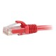 Dell Compatible 100ft Cat6 Snagless Unshielded (UTP) Ethernet Network Patch Cable 27187 - Red - patch cable - 100 ft - red