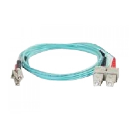 Dell Compatible 1m LC-SC 50/125 OM4 Duplex Multimode PVC Fiber Optic Cable 01008 - Aqua - patch cable - 3.3 ft - aqua