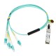 Extreme Compatible 10327, MPO 8 parallel fiber to 4 x LC duplex connectors, 10m SMF fanout patch cord for use with PSM LR4 QSFP+ (10326)