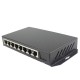 Single Fiber Fast Ethernet Standalone WDM / BiDi Fiber Media Converter, 2-port Fiber & 8-port RJ45, Tx:1490nm/Rx:1550nm, Singlemode, 80km