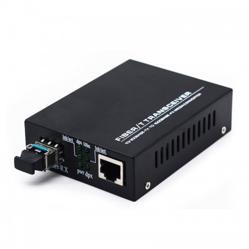 1-port FE SFP & 1-port 10/100Base-T RJ45 Fast Ethernet SFP Media Converter