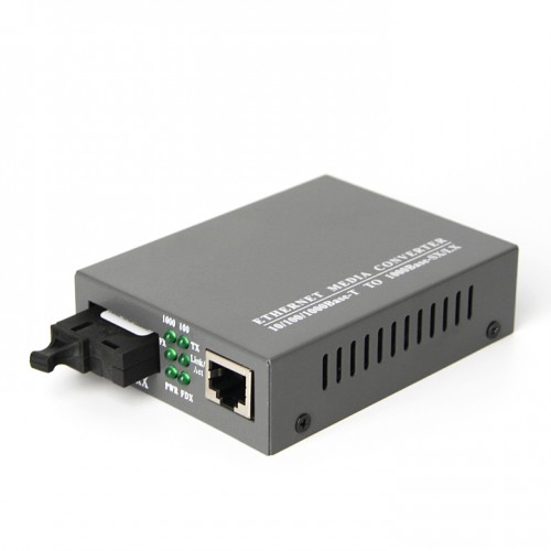 Single Fiber Gigabit Ethernet WDM / BiDi Fiber Media Converter, 1-port Fiber & 1-port RJ45, Tx:1550nm/Rx:1310nm, Singlemode, 40km