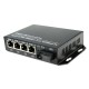 Single Fiber Gigabit Ethernet WDM / BiDi Fiber Media Converter, 1-port Fiber & 4-port RJ45, Tx:1490nm/Rx:1550nm, Singlemode, 80km
