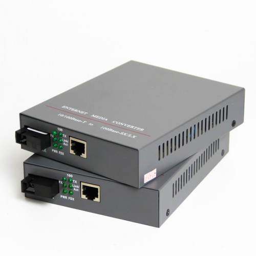 Single Fiber 10/100M Managed Standalone Fiber Media Converter, Built-in Power Supply, 1-port Fiber & 1-port RJ45, Tx:1490nm/Rx:1550nm, Singlemode, 80km