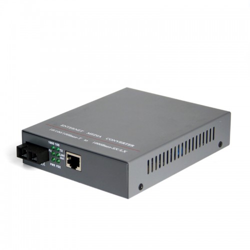 Dual Fiber 10/100M Managed Standalone Fiber Media Converter, Built-in Power Supply, 1-port Fiber & 1-port RJ45, 1310nm Multimode, 2km