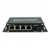 Single Fiber 10/100M PoE Media Converter, 1-port Fiber & 4-port RJ45, Tx:1310nm/Rx:1550nm, Singlemode, 20km