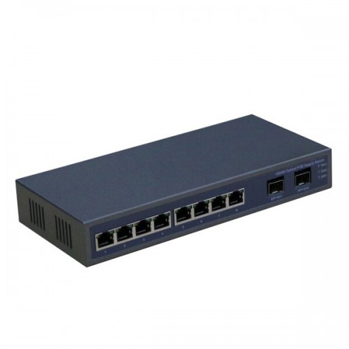 2-port GE SFP & 8-port 10/100/1000Base-T RJ45 Gigabit Ethernet SFP PoE Media Converter