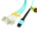 QSFP+ MPO to 8 LC (4 Duplex LC) Fanout / Breakout Cable, Multimode OM3