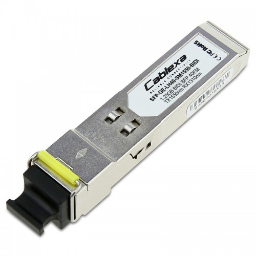 H3C Compatible SFP-GE-LH40-SM1550-BIDI, 1000BASE-BX40-D SFP Transceiver, SMF, TX-1550nm, RX-1310nm,40km, Simplex LC H3C Compatible SFP-GE-LH40-SM1550-BIDI, 1000BASE-BX40-D SFP Transceiver, SMF, TX-1550nm, RX-1310nm,40km, Simplex LC