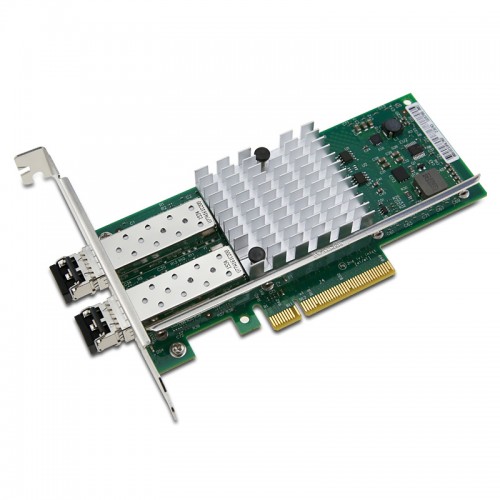 New Intel E10G42BFSR, Intel Ethernet Converged Network Adapter X520-SR2, Intel 82599ES Controller, 10 GbE, Dual Port, LC MMF