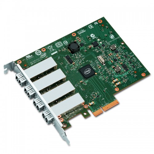 New Intel I350F4, Intel Ethernet Server Adapter I350-F4, Intel I350 Controller, Gigabit Ethernet, Quad Port, LC MMF