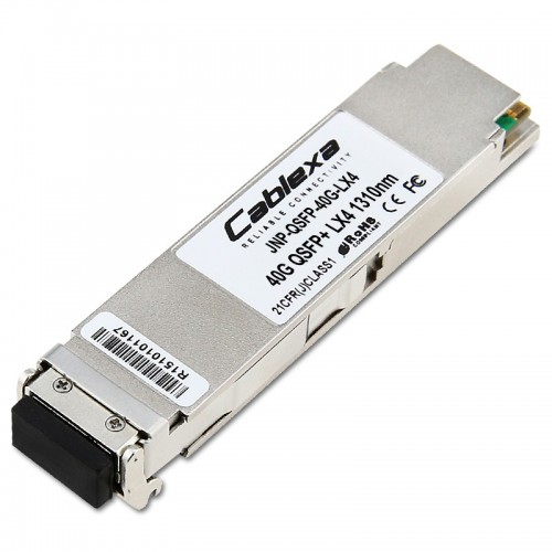 Juniper Compatible JNP-QSFP-40G-LX4, 40GBASE-LX4 QSFP+, Duplex LC/PC, 4 Lane Wavelength, 2km @ OS1, 150m @ OM4