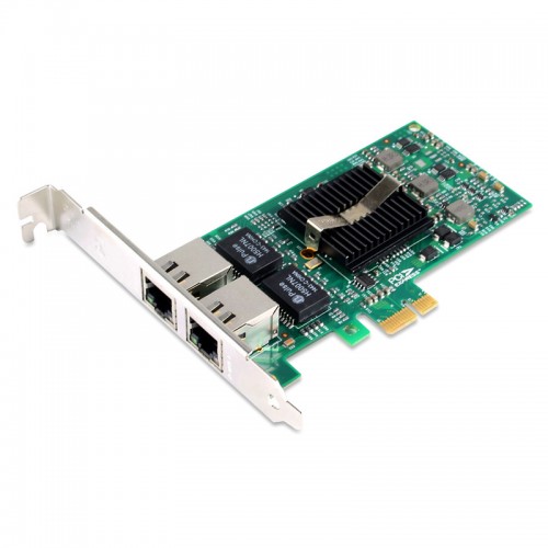 PCIe Gigabit Ethernet Dual RJ45 Port Network Interface Card, PCI Express x1 Intel 82575 Chipset Server Network Adapter