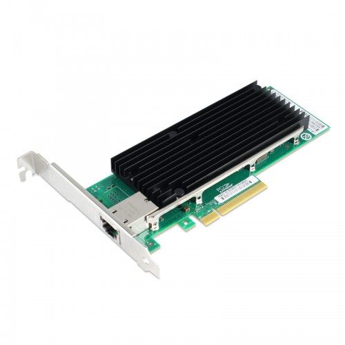 PCIe 10 Gigabit Ethernet Single RJ45 Port Network Interface Card, PCI Express x8 Intel X540 Chipset Server Network Adapter