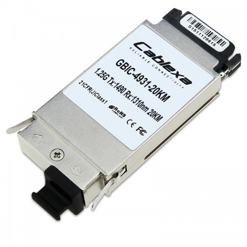 Cablexa GBIC BIDI, 1.25Gb/s, TX-1490nm, RX-1310nm, SMF, Simplex SC, 20KM Transceiver Module