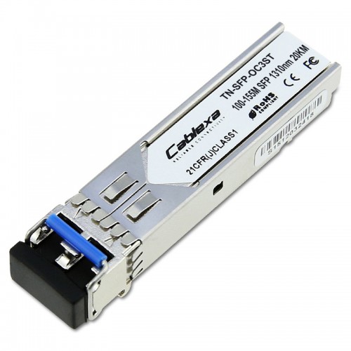 Transition Networks TN-SFP-OC3ST, 100BASE-FX/OC-3 1310nm SM (LC) [20 km/12.4 mi.], -40°C to +85°C